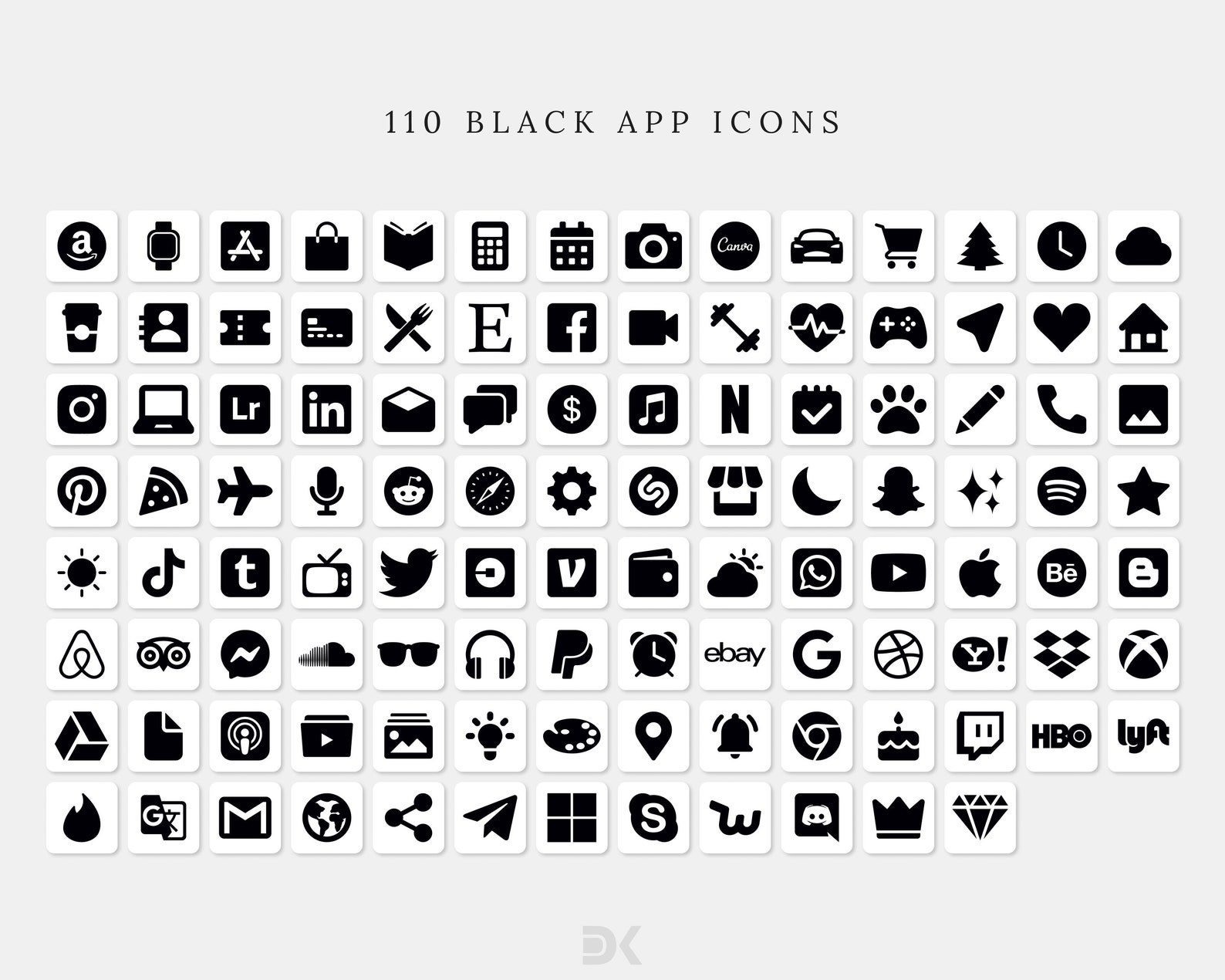 App Icons Ios Aesthetic Iphone Home Screen Themes Black - Etsy