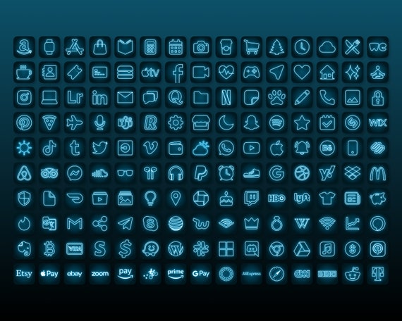 Light Blue Neon App Icons Bundle Neon Aesthetic Themed App Etsy Osterreich Light Blue Neon App Icons Bundle Neon Aesthetic Themed App Etsy Osterreich