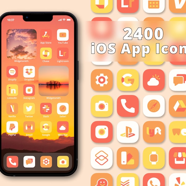 Sunset App Icon Pack | Aesthetic App Icons | Red App Covers | Orange iPhone App Icons | iOS Icons | Yellow App Icon Set | App Icons Bundle