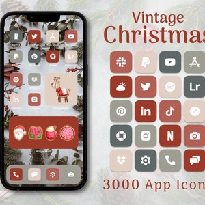 Vintage Christmas App Icons | Christmas Themed iPhone Home Screen - Vintage App Icons | Christmas App Icons for iOS | Christmas Widgets