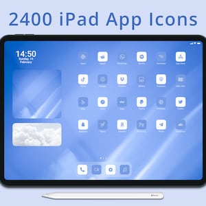 Blue & White iPad App Icons | Aesthetic Icons | App Covers | iPad App Icons | iOS 15 Icons | Blue App Icons for iPad | Icons Bundle