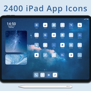 iPad App Icon Pack | Aesthetic App Icons | App Covers | iPad App Icons | iOS App Icons | Blue App Icons for iPad | Blue Icons Bundle