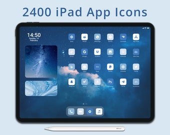 iPad App Icon Pack | Aesthetic App Icons | App Covers | iPad App Icons | iOS App Icons | Blue App Icons for iPad | Blue Icons Bundle