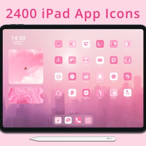 Pink Themed iPad App Icons | iPad Desktop Icons | iOS App Icons Pack | Pink App Icons for iPad | iPad Wallpapers | iPad Widgets