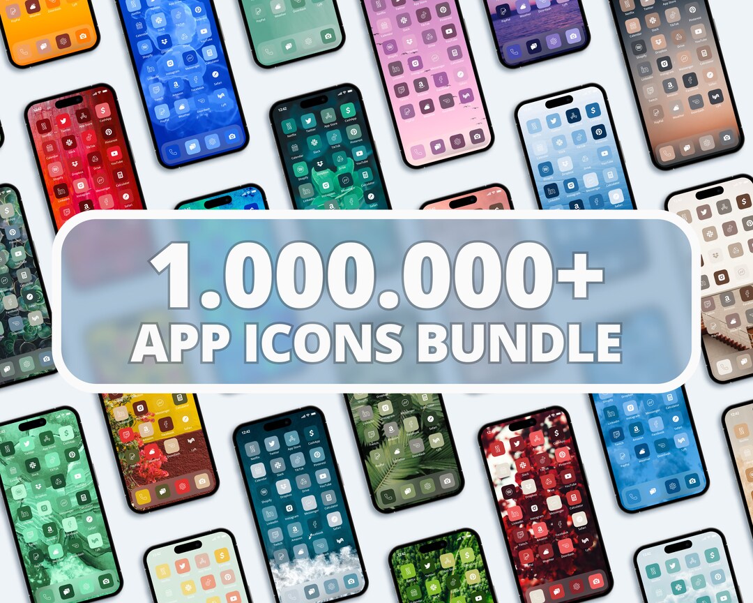 1 Million Ios Icons Pack | Ios App Icon Pack | Minimal App Icons Bundle ...