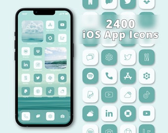 Turquoise App Icon Pack | Aesthetic Icons | Turquoise App Covers | iPhone App Icons | iOS Icons | Turquoise App Icon Set | App Icons Bundle