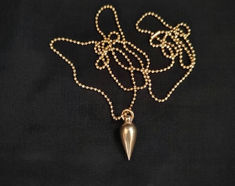 Solid Brass Pendulum Necklace - Divination Talisman Charm,