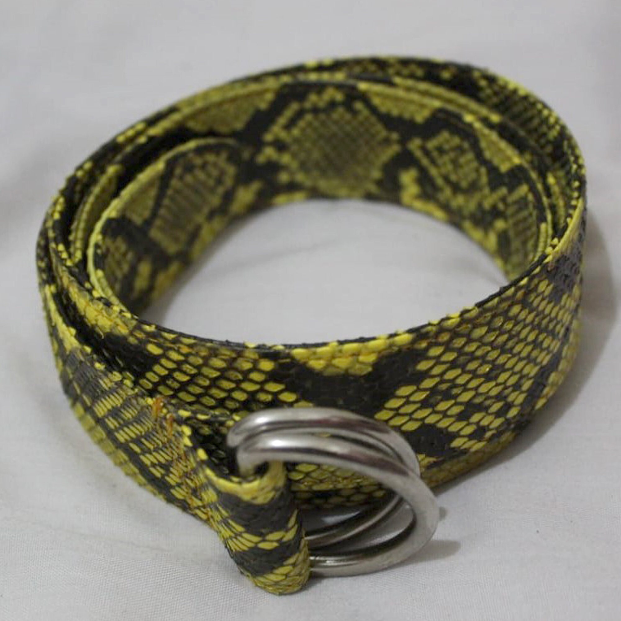 Python Snakeskin Leather Handmade Belt 45.5 Inches Long Yellow | Etsy