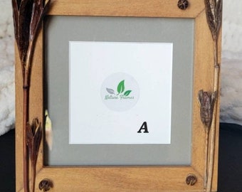Nature Frame - Bearded Iris and Mixed Seed Pod Wood Picture Frame, matted with glass