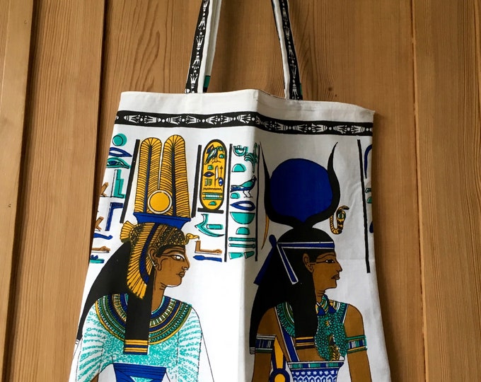 Vintage Ancient Egyptian Tote Bag, Retro Tote Bag, Ancient Egypt, Egyptian Goddess, Cotton Tote