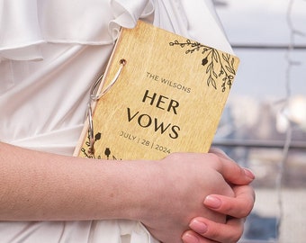 Wedding Custom Vow Books Set of 2 His Hers Vow Book Renewal Rustic Wedding Stationary Wedding Details