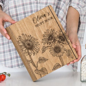 Organizador de recetas de madera personalizado con tarjetas: regalos personalizados para despedidas de soltera y cocina