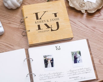 Polaroid Wedding Guest Book Wooden Photo Album Lined Instax Guest Book With Custom Engraving Wedding Photo Book Supplies