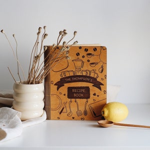 Libro di ricette personalizzato regalo per la mamma Raccoglitore di ricette Quaderno personalizzato Libro di cucina in legno regalo per lei dalla figlia