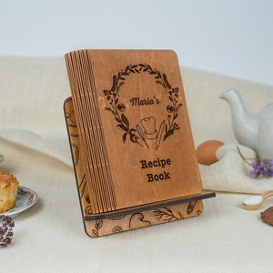 Recipe Book Personalized Gift For Mom Recipe Binder Cookbook Custom Journal Notebook Wooden Blank Mothers Day Gift From Daughter