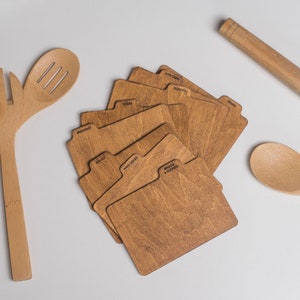 Divisores de madera de 4x6 y 3x5 para cajas de recetas
