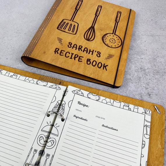 personalized recipe card binder BLANK COOKBOOK BINDER PERSONALIZED RECIPE BOOK