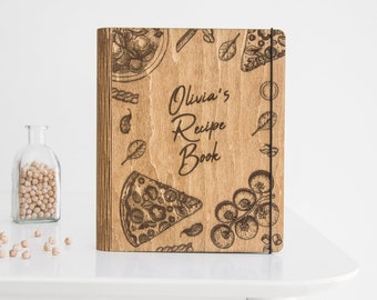 Custom Recipe Book Binder, Family Name Sign Cookbook Gift for Mom, Grandma, or Daughter, Personalized Blank Recipe Journal for Baking
