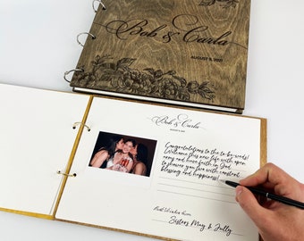 Wooden Photo Album Instax Polaroid Guest Book Wedding Gift For Bride