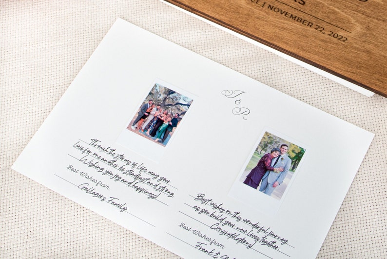 Wedding Photo Album Personalized Wooden Guest Book Instax Bridal Shower Gift image 10