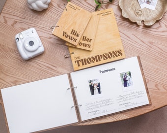 Wooden Wedding Guest Book Polaroid Custom Engraving Instax Mini Album Bridal Shower Gift Wedding Memory Book Supplies