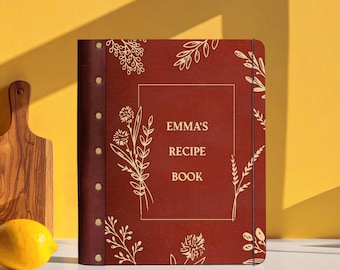Personalisiertes Rezeptbuch, hölzernes benutzerdefiniertes Kochbuch, Rezeptordner