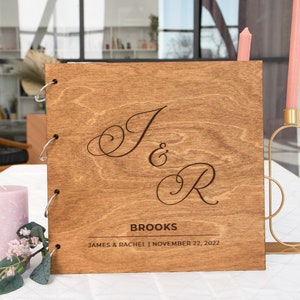 Wedding Photo Album Personalized Wooden Guest Book Instax Bridal Shower Gift image 9