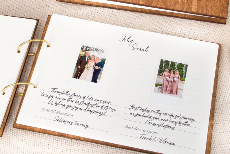 Wooden Guest Book for Wedding Instax Polaroid Album Anniversary Gift for Couple image 6