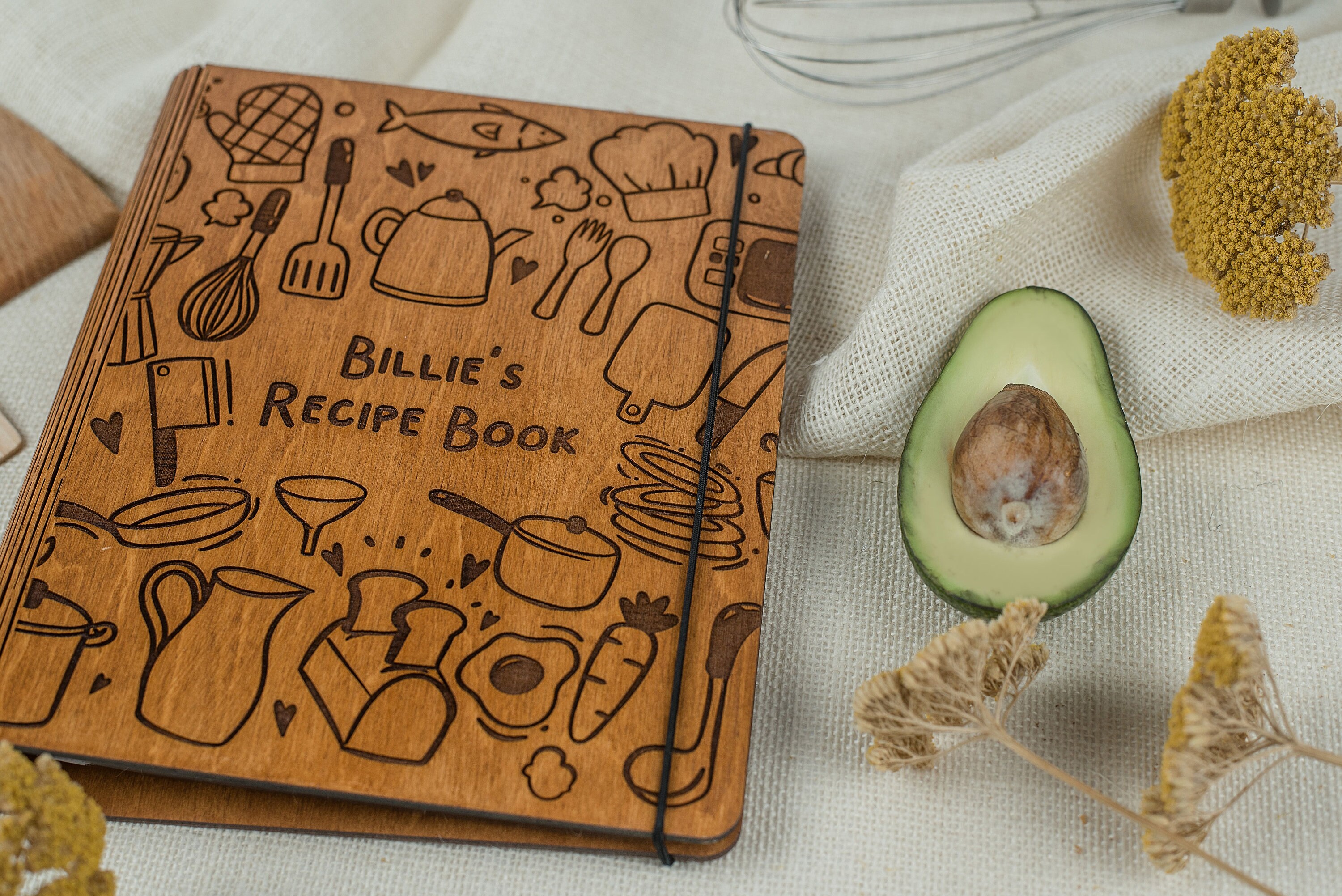 Recipe Binder Personalized Cookbook Wooden Blank Recipe Book Etsy UK