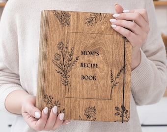 Personalized Recipe Book Blank Custom Cookbook Binder Mothers Day Gift