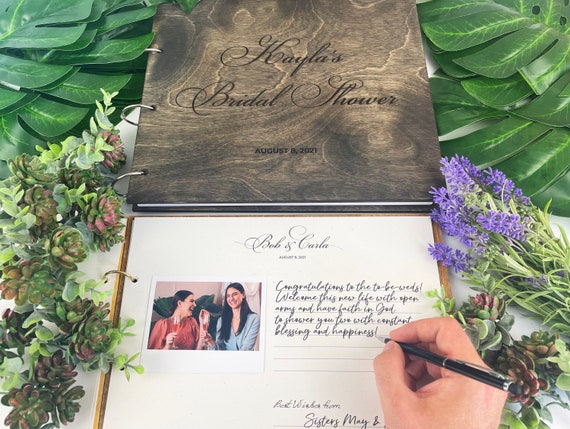 Wooden Polaroid Instax Guest Book Wedding Photo Album Custom Bridal Shower  Gift for Her 
