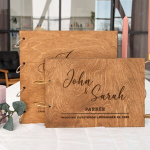 Wooden Guest Book for Wedding Instax Polaroid Album Anniversary Gift for Couple image 8