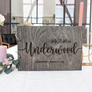 Wooden Guest Book for Wedding Instax Polaroid Album Anniversary Gift for Couple image 9