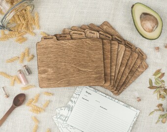 Wooden Dividers + Recipe Cards