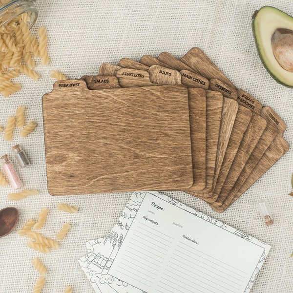 Wooden Dividers + Recipe Cards