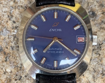 Enicar Automatic Star Jewels Red Date – Vintage Watch