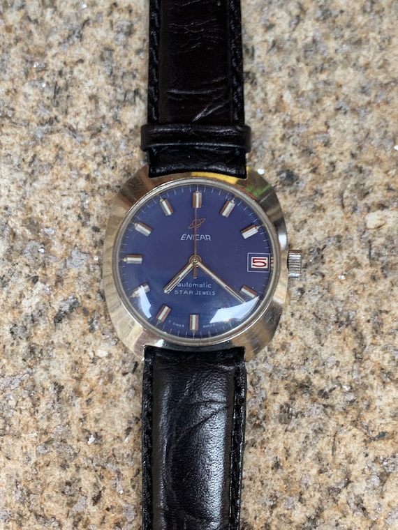 Enicar Automatic Star Jewels Red Date – Vintage Watch - Etsy
