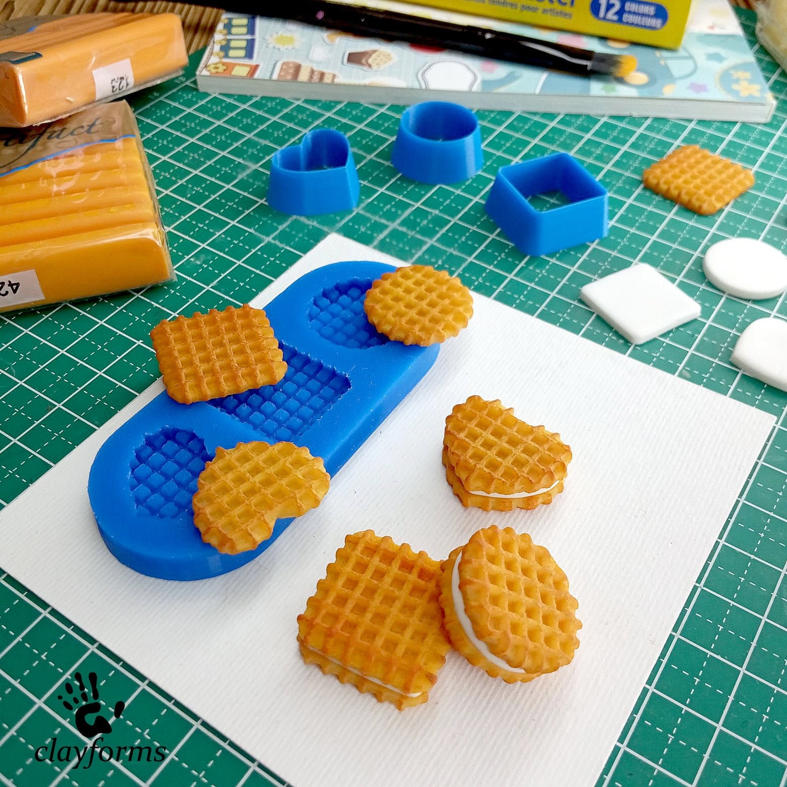 Waffle mold. Polymer clay tools