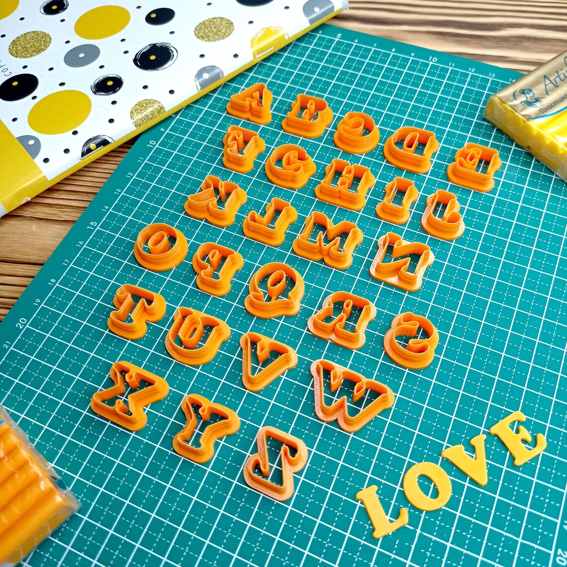Polymer clay cutters. Alphabet cutters. Set of letters. Etsy