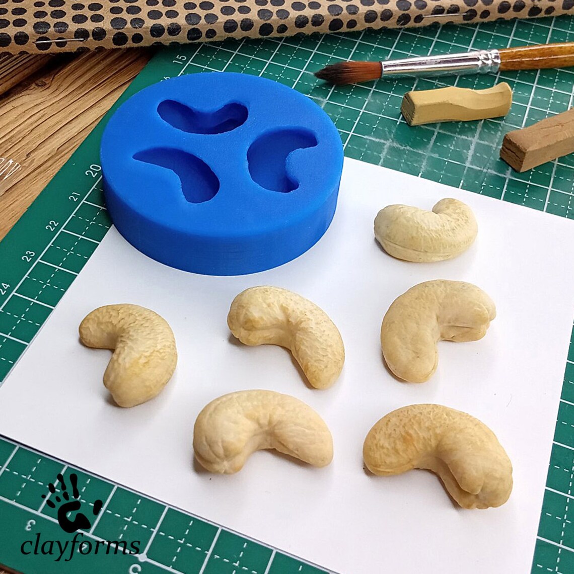 Cashew nuts mold. Polymer clay tools. Etsy