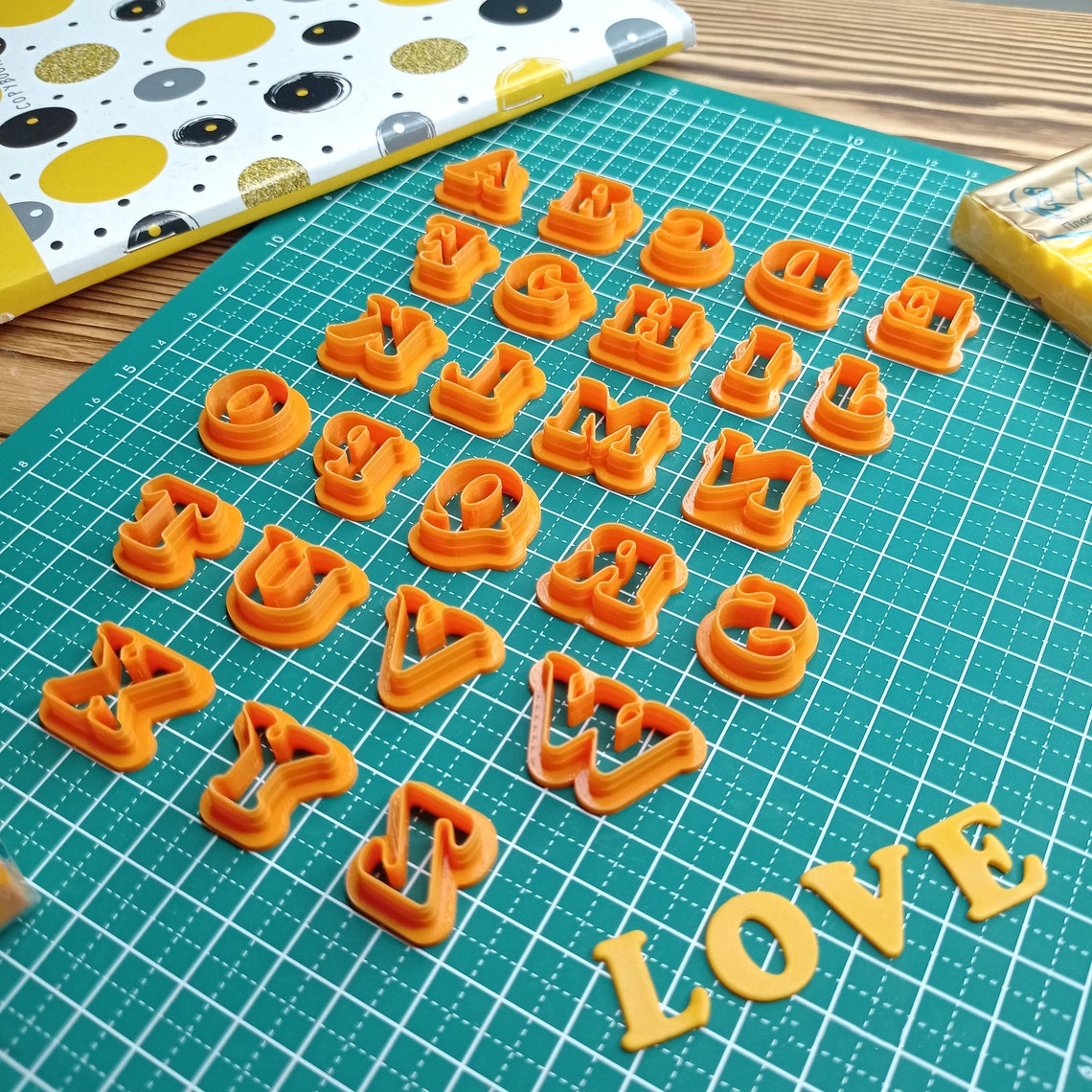 Polymer clay cutters. Alphabet cutters. Set of letters. Etsy