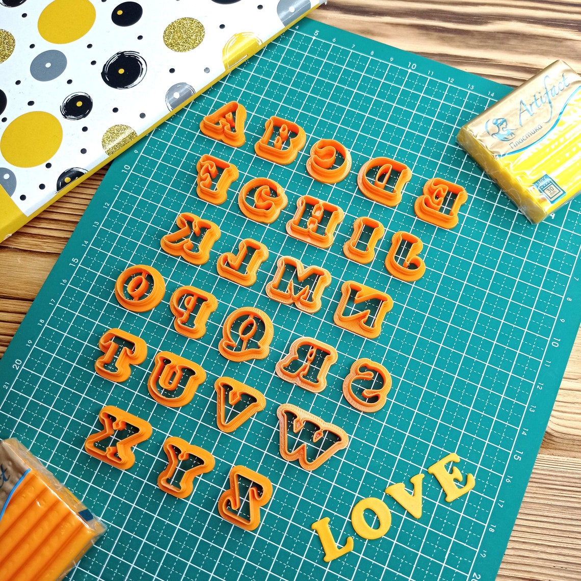 Polymer clay cutters. Alphabet cutters. Set of letters. Etsy