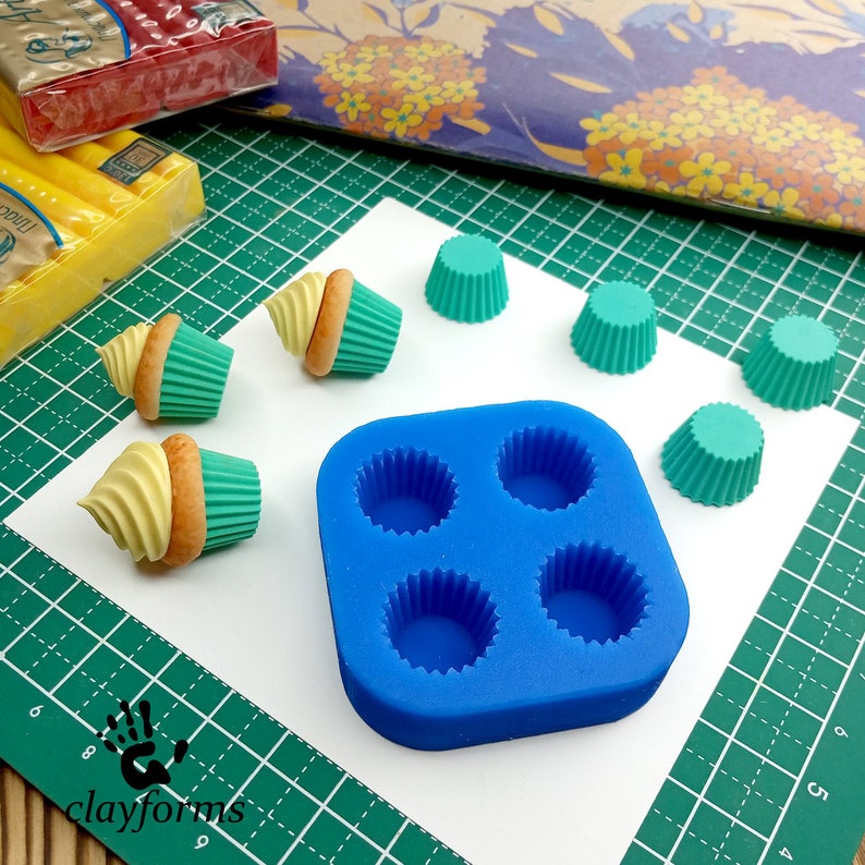 Cupcake mold. Polymer clay tools. Etsy