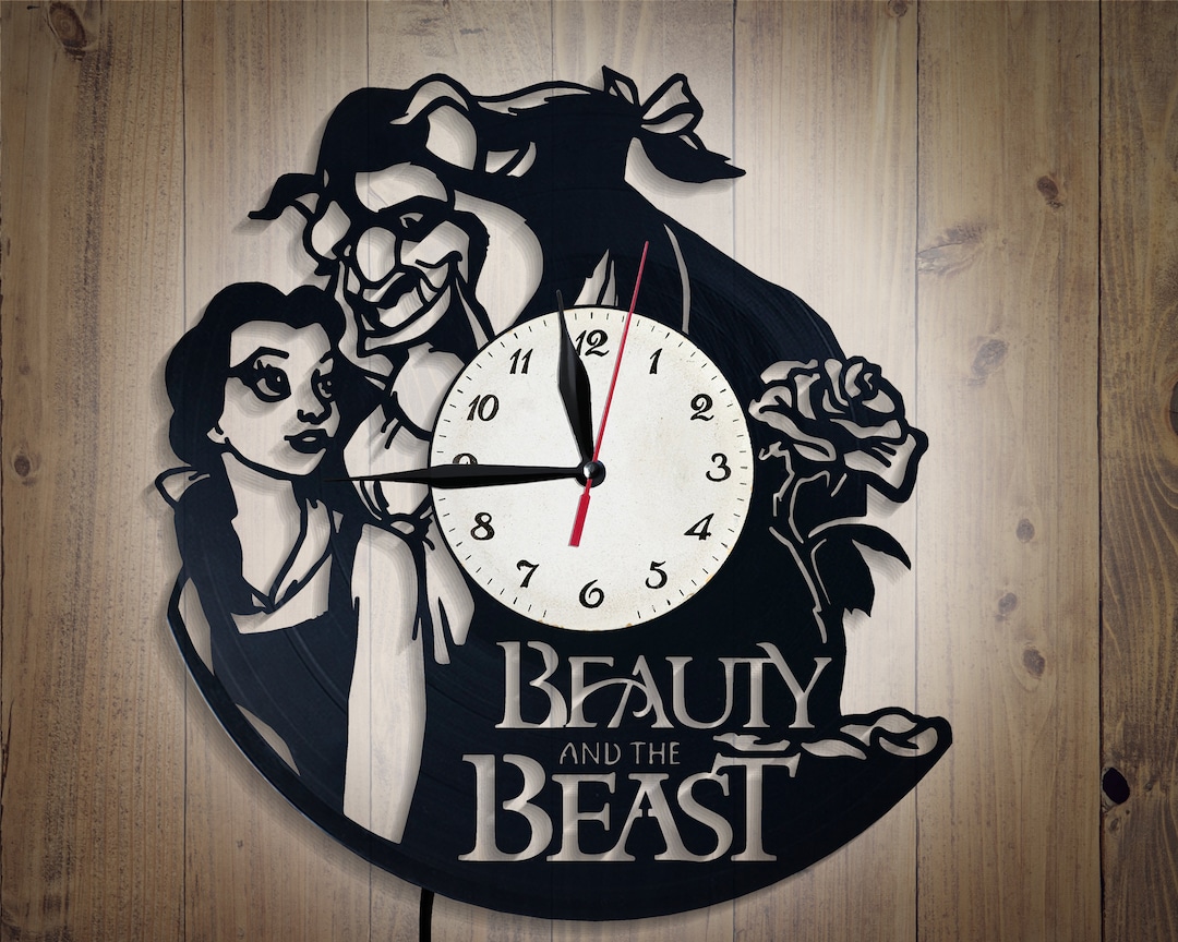Horloge vinyle La Belle et la Bête Imprimé Disney Décor de - Etsy France