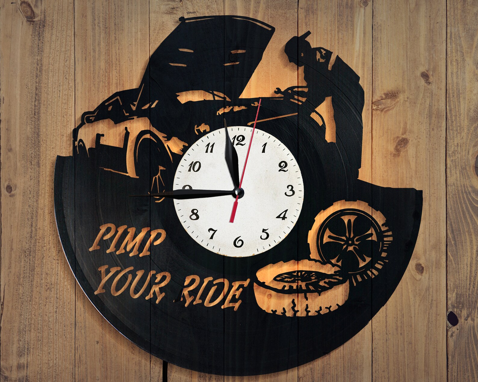 Garage Wall Clock Vinyl Wall Clock Custom Gift Gift for Etsy