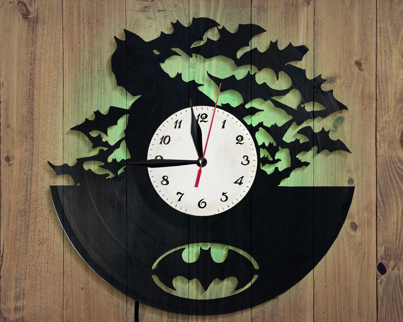 Batman Vinyl Record Classic Unique Design Clock Large Wall Etsy
