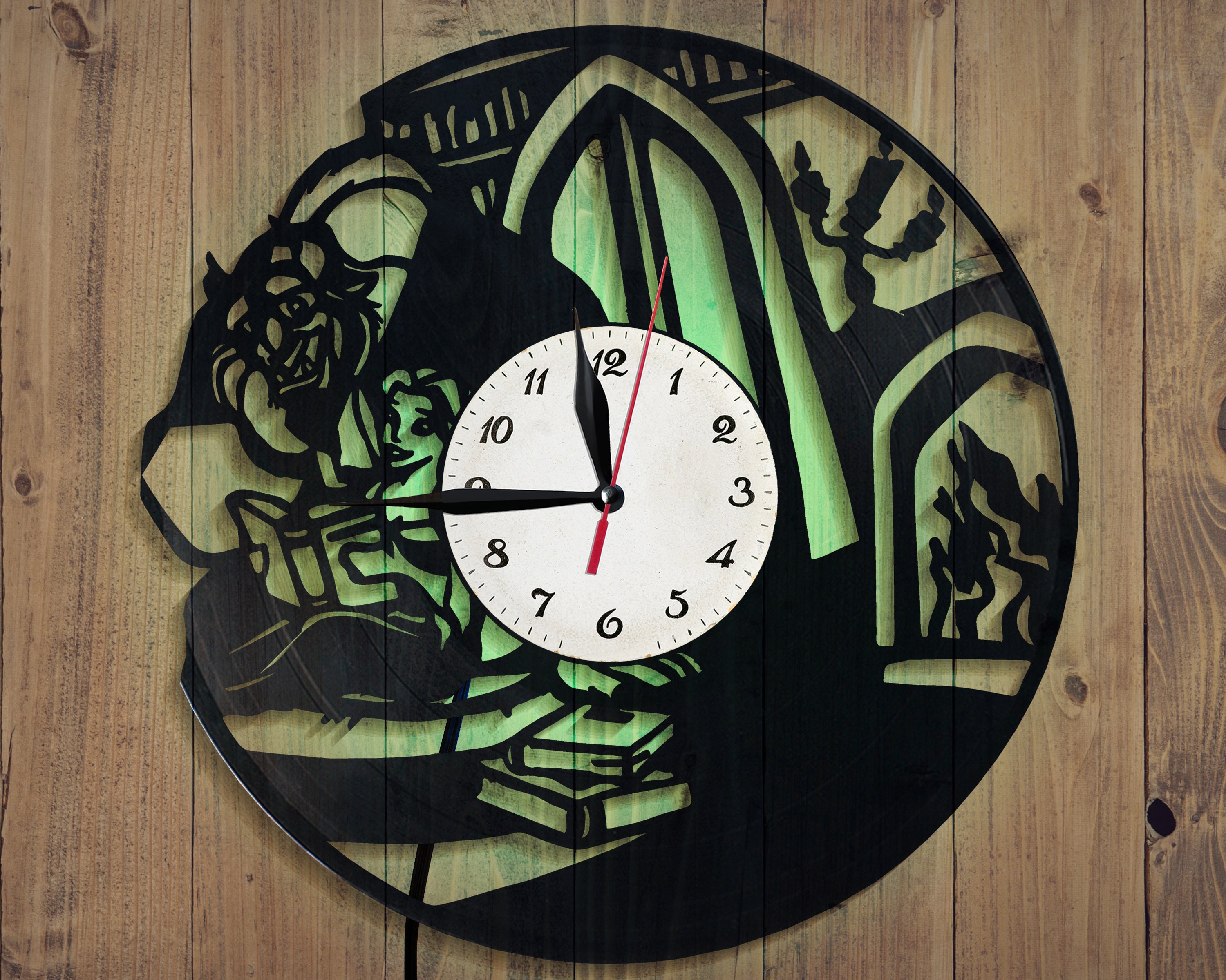 Beauty and the Beast Vinyl Clock Vinyl Clock Room Decor Etsy UK