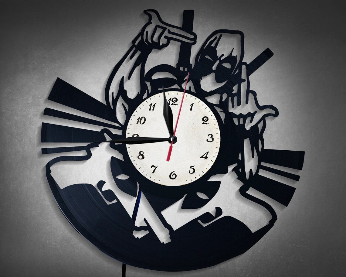 Deadpool Vinyl Record Wall Clock Comics Deadpool Rustic Etsy