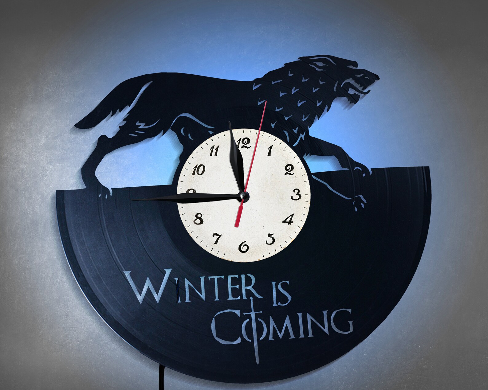 Game of Thrones Winter is Coming Vinyl Clock Wall LED Clock Etsy