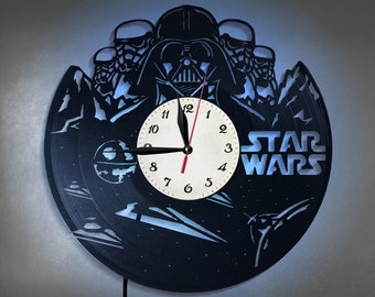 Exclusive Star Wars Death Star Vinyl Record Wall Clock Art Birthday Party Gift 